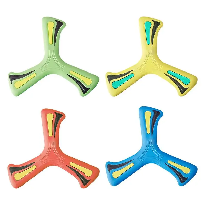 

Professional Colorful 3 Soft Boome-rang Bladed Toy Parent-child Interactive Outdoor Educational Throw Catch Toys For Kids Adults