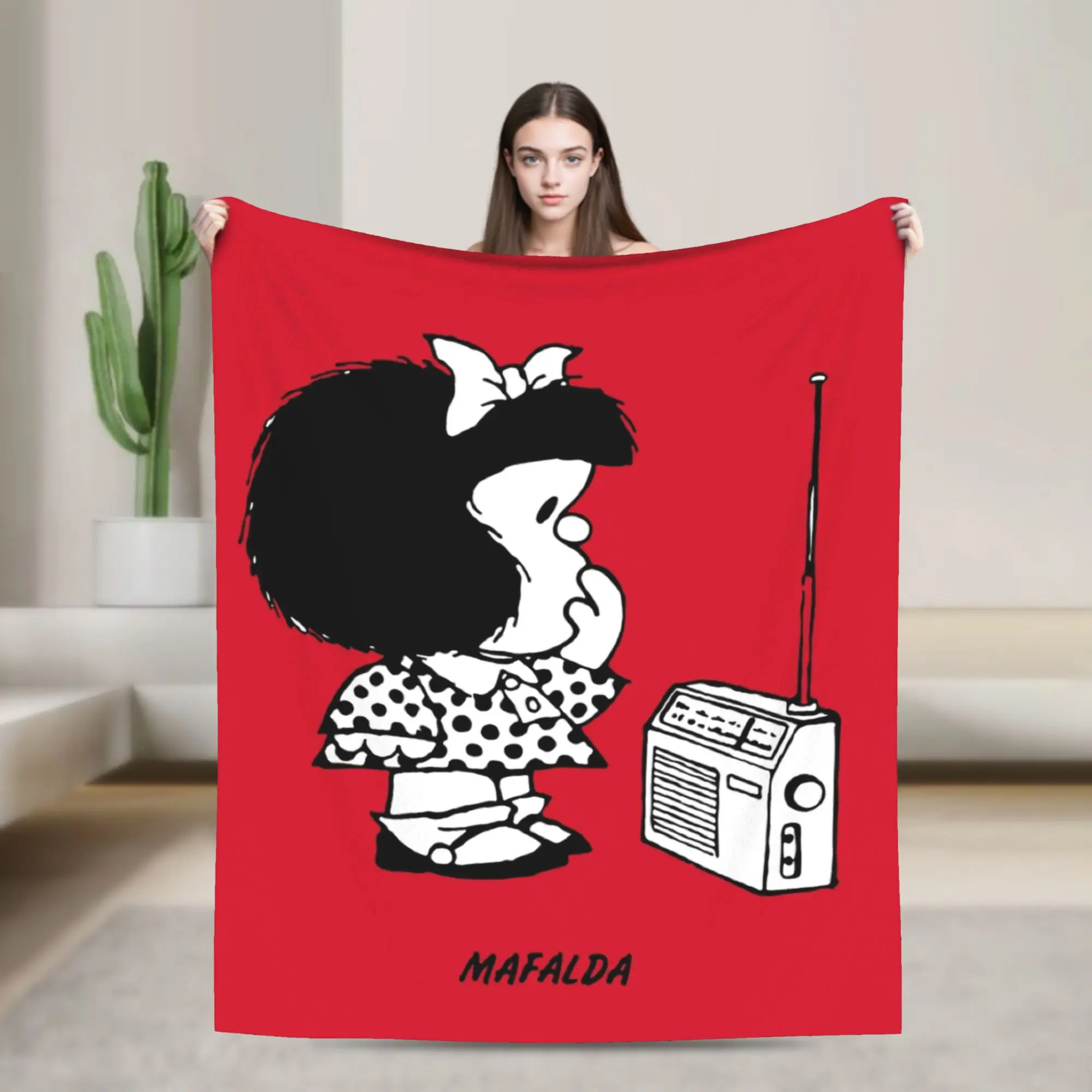 

Плед Mafaldas из фланели, оригинальный теплый плед-покрывало для зимы