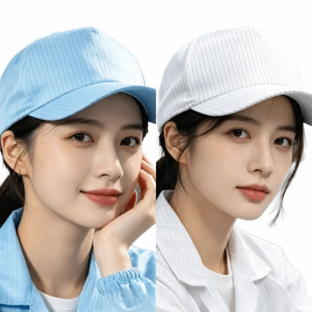 Hygienic Anti Static Dust Proof Hat Hard Tongue Top Mesh Work Hat Washable Breathable Duckbill Hat Canteen Catering