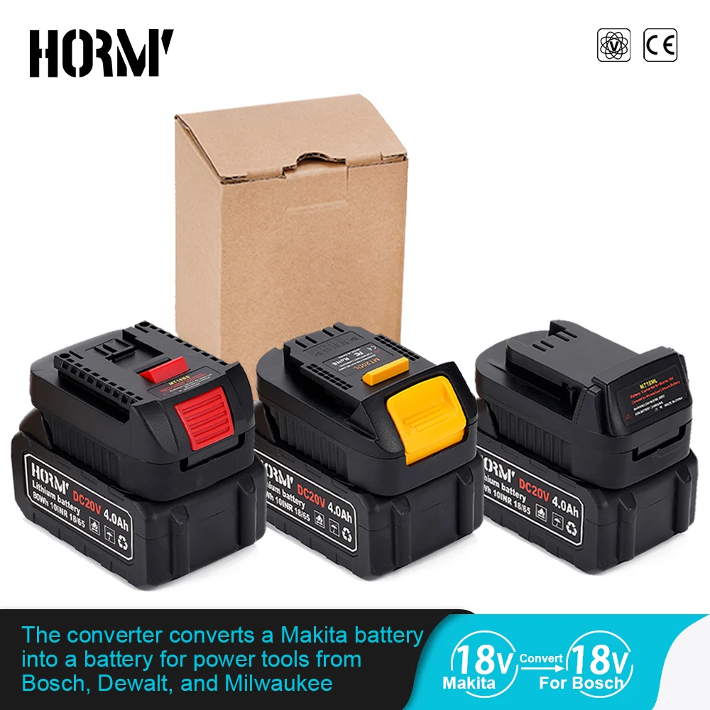 Hormy Battery Converter Adapter For Makita 18V Battery To Bosch/Dewalt/Milwaukee Interface Converter Auto Voltage Matching Tool