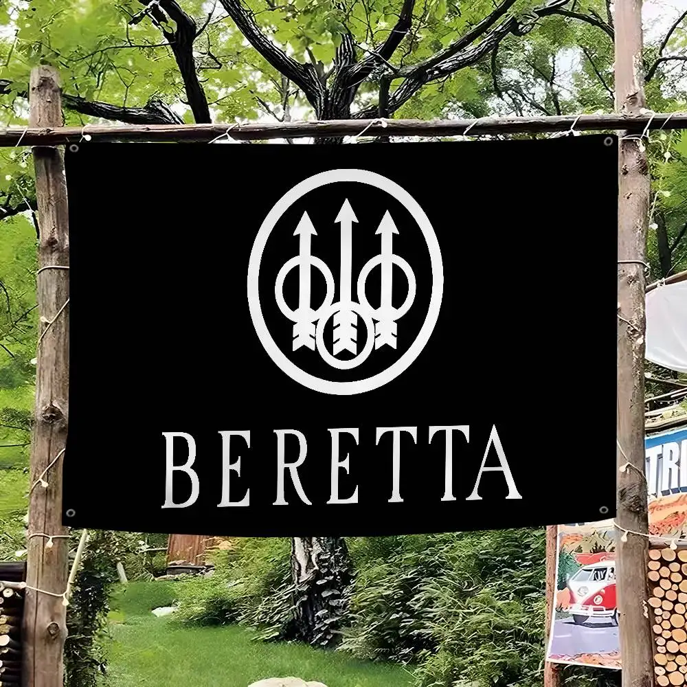 G-Gun B-Beretta Cartoon Flag Wall Hanging Banner Decoration Household Home Decor