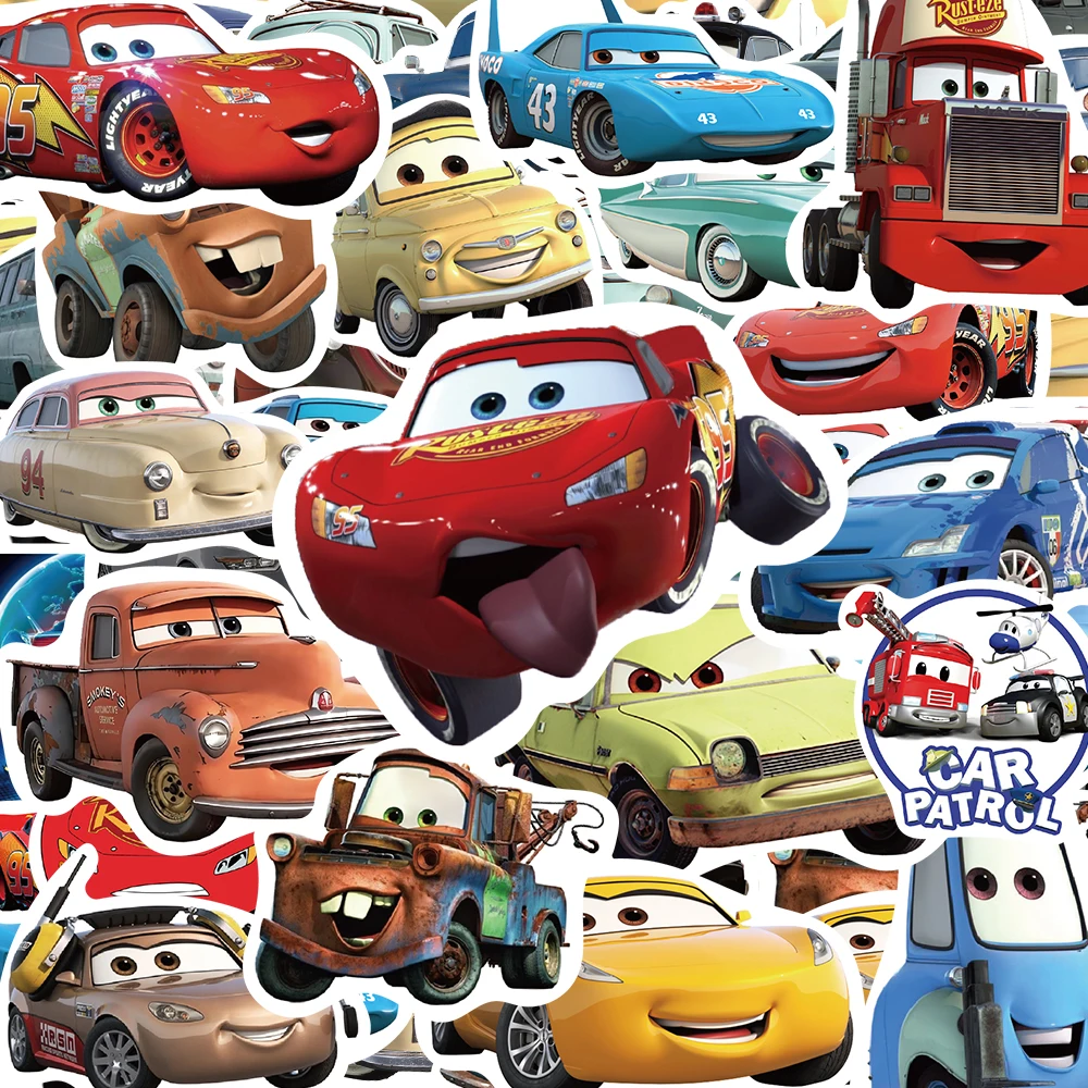 10/30/50 Stück lustige Cartoon-Disney-Cars-Aufkleber, niedliche Lightning McQueen Anime-Aufkleber, Gepäck, Notizbuch, Telefon, Graffiti-Aufkleber-Pack