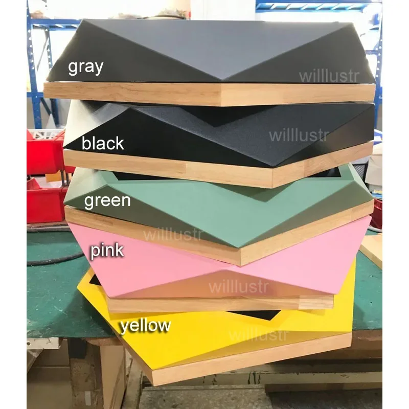 

Geometry Ceiling Lamp Wood Iron Diamond Bedroom Restaurant Hotel Dinning Room Green Gray White Black Macaron Color Light