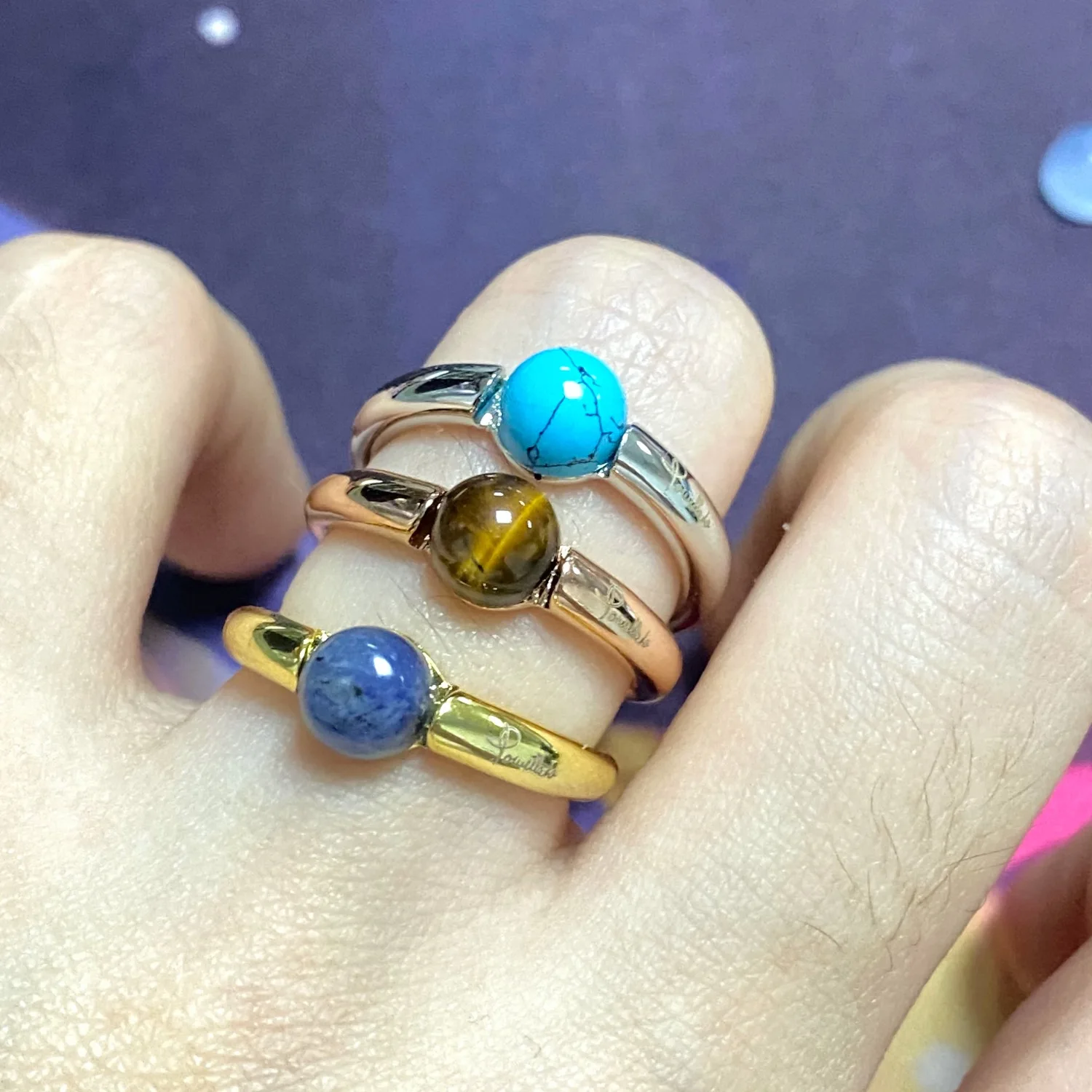 High Quality Simple Round Ring Sea Blue Candy Color Crystal Ring Fashion Jewelry Anniversary Gift for Girlfriend