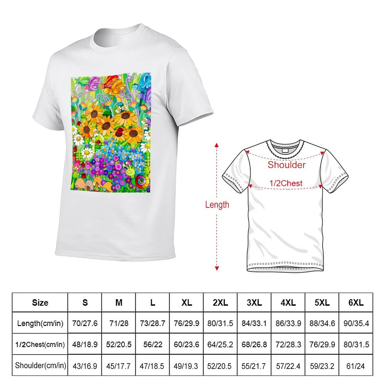 Ladybug Garden II T-Shirt Plus Size Basic Cotton T-Shirt