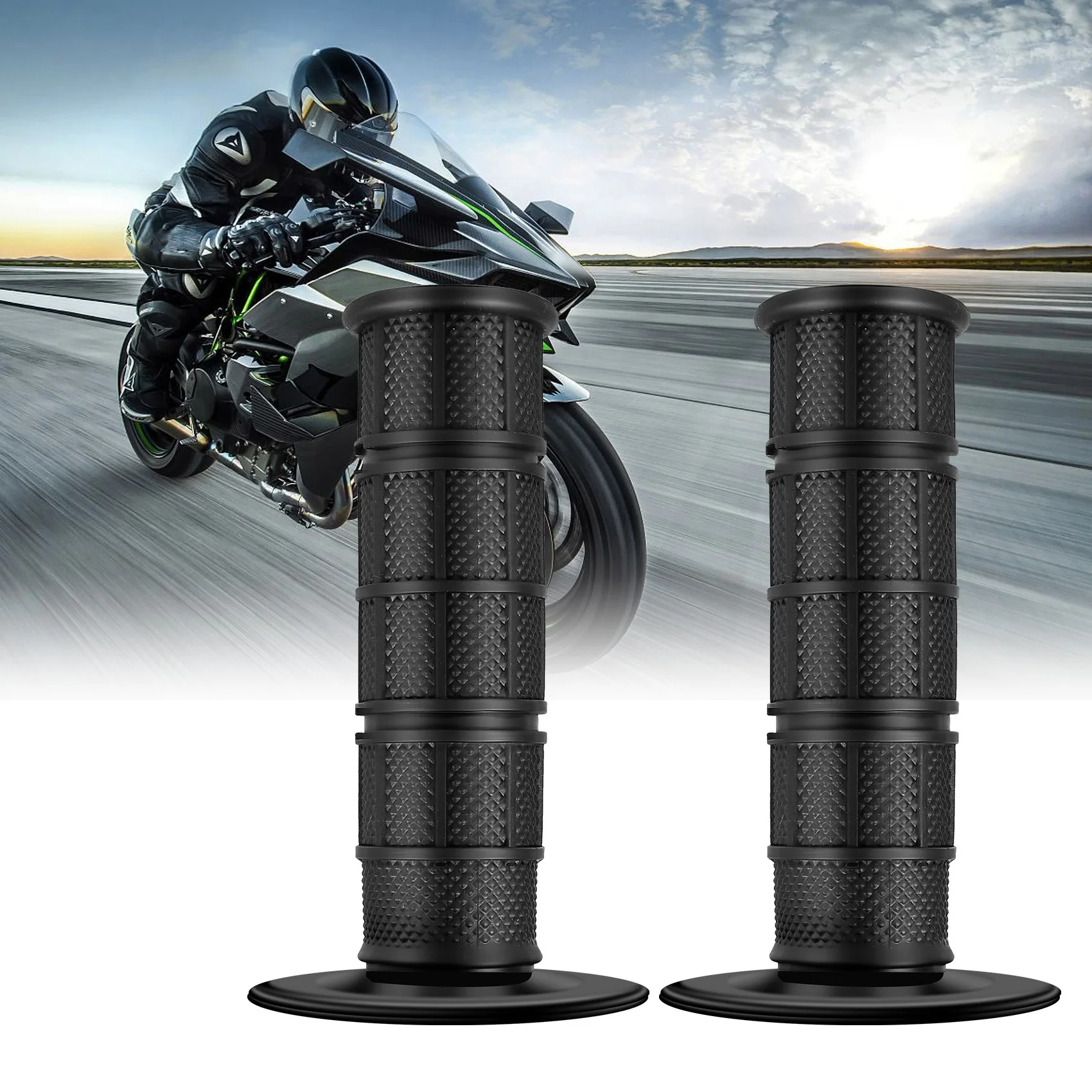 Motorcycle grips Handlebar grips Motorcycle scooter Quad 24mm rubber Motocross black