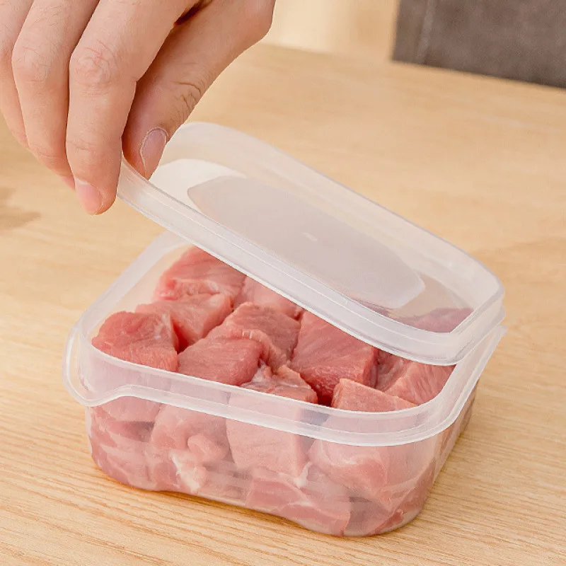 20/10pcs Plastic Transparent Box Rectangular Refrigerator Refrigeration Special Sealed Food Grade Crisper Storage Box