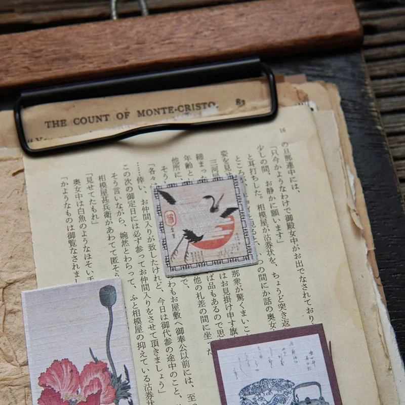 43 Pieces Vintage Craft Paper Decorative Junk Journal Ephemera Retro DIY Label Diary Album Scrapbooking Material Paper Japanese