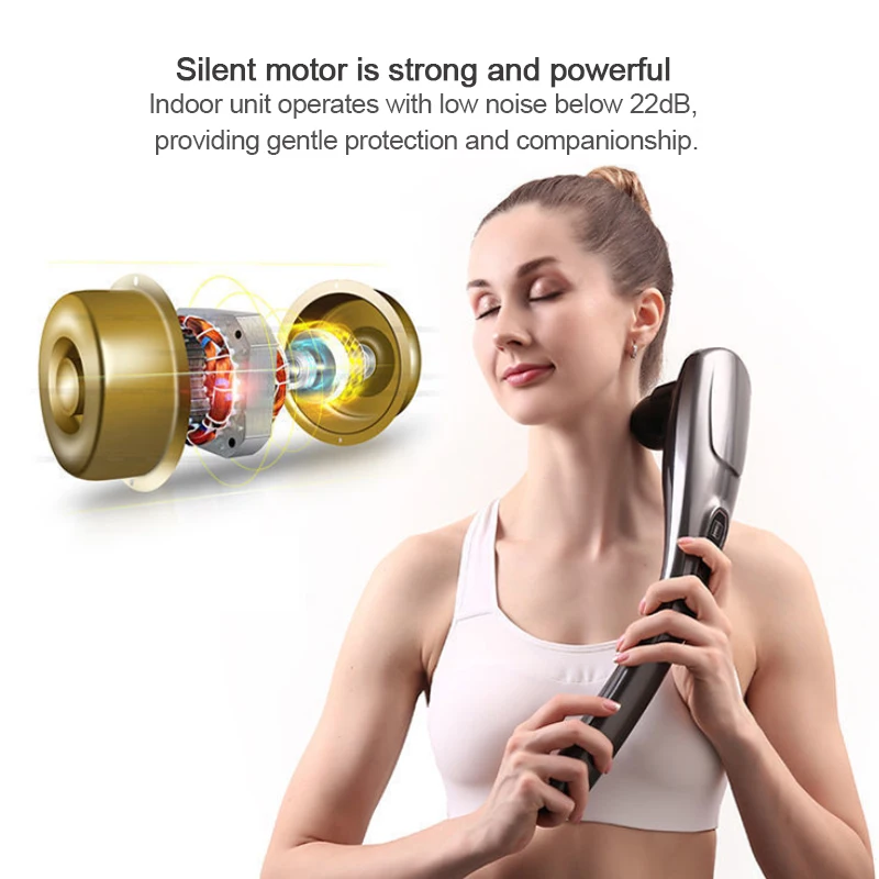 Handheld Back Massager Portable Electric Massage Stick Deep Tissue Massage for Back Neck Shoulders Full Body 12 Modes 6 heads