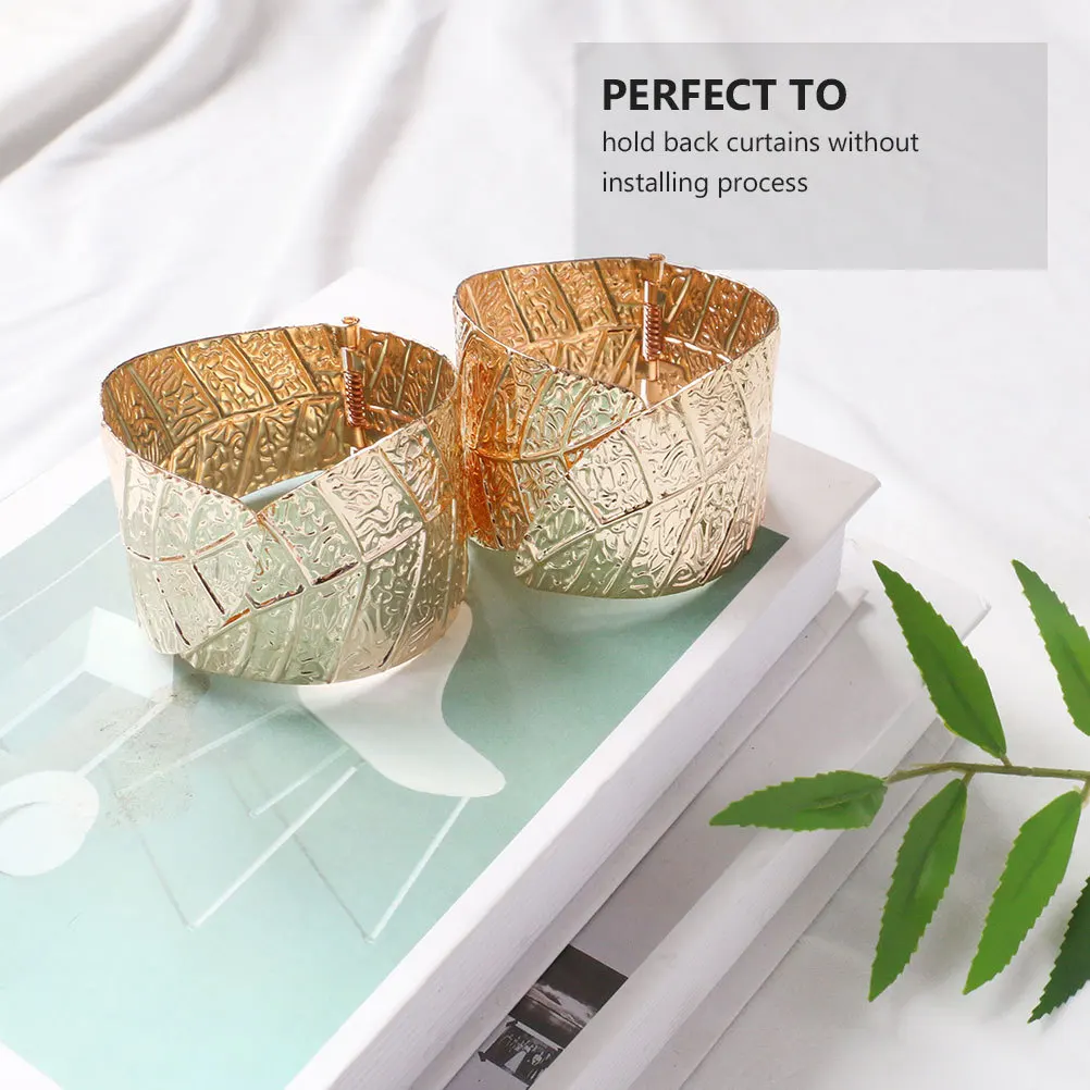 

2Pcs Alloy Curtain Fastener Leaf Shaped Decorative Buckles Elegant Home Decor Stylish Tiebacks Curtain Fastener