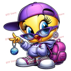 Trendy duck carrying Carrying it schoolbag Iron On Patch dtf transfers ready to press Heat Transfer Printing Children's clothing