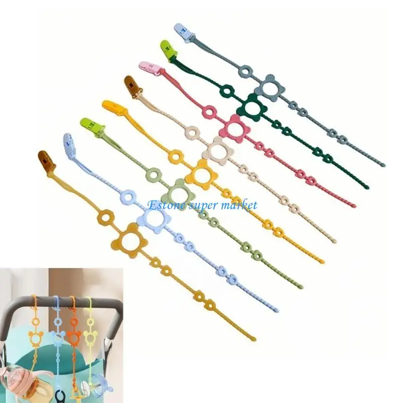 090B Pacifier Strap Soother Chain Newborns Dummy Chain Baby Product Silicone Teether