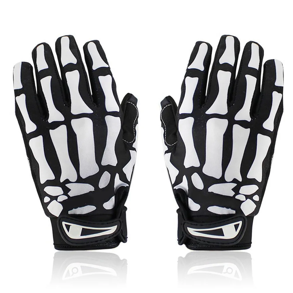 

F7507 Pattern Full Finger Cycling Gloves Black+White Xl Size Bike Sports Gloves Rubber Palm Anti Slip Ventilation