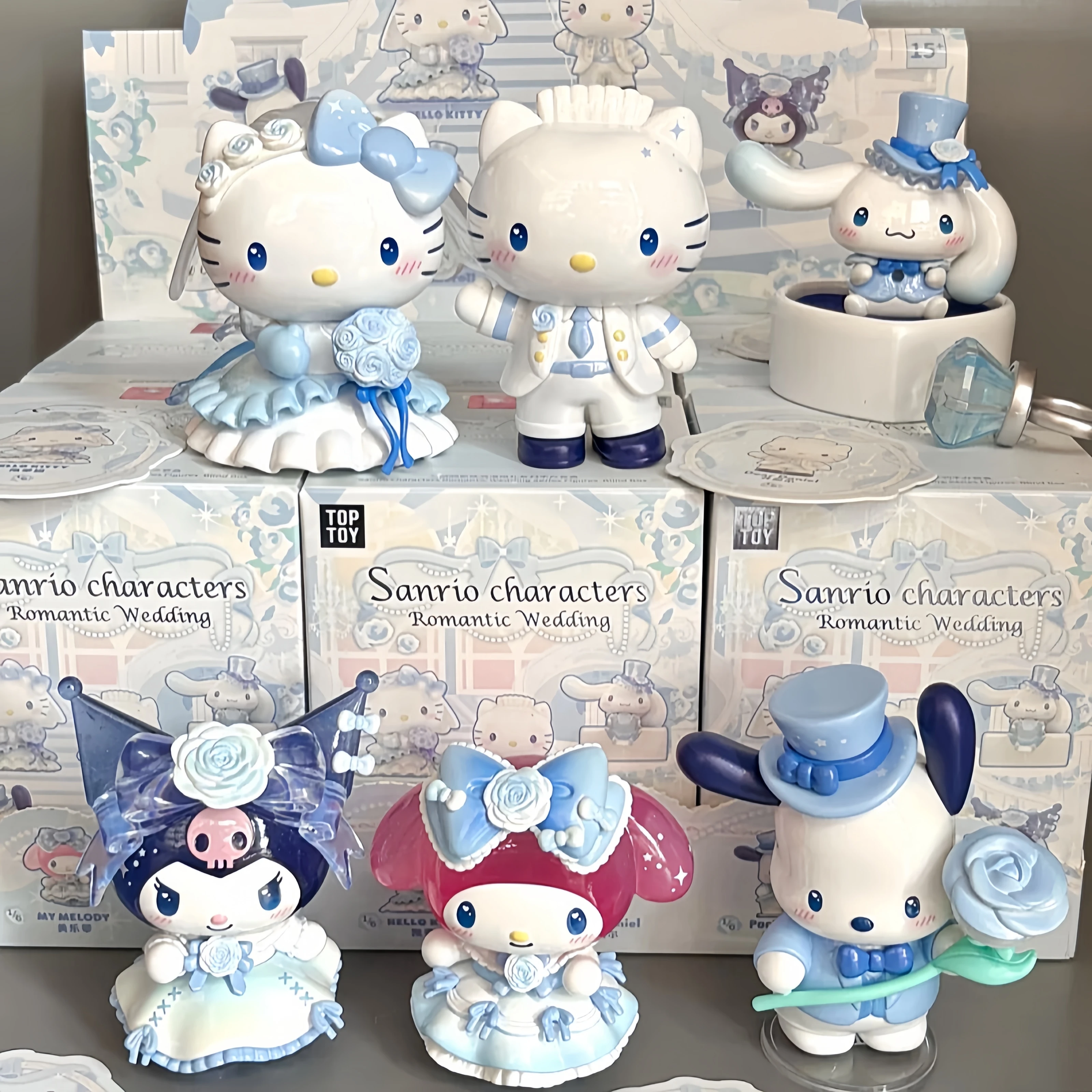 

Sanrio слепая коробка романтическая свадебная серия милая моя мелодия Куроми игрушечные украшения предложение на день Святого Валентина подарок модная коллекционная
