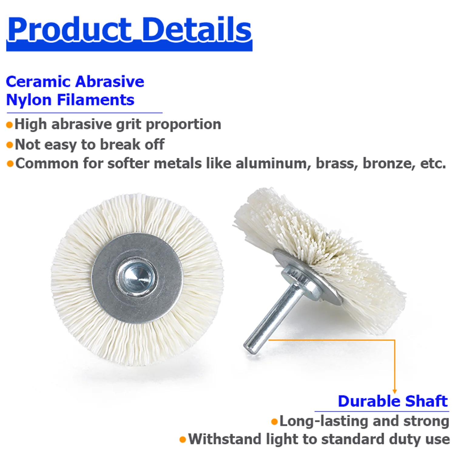 320グリットナイロンワイヤーホイールブラシ研磨ペイントストリップスケール錆クリーニングより柔らかい金属アルミニウムドリルCNC工作機械アクセサリー