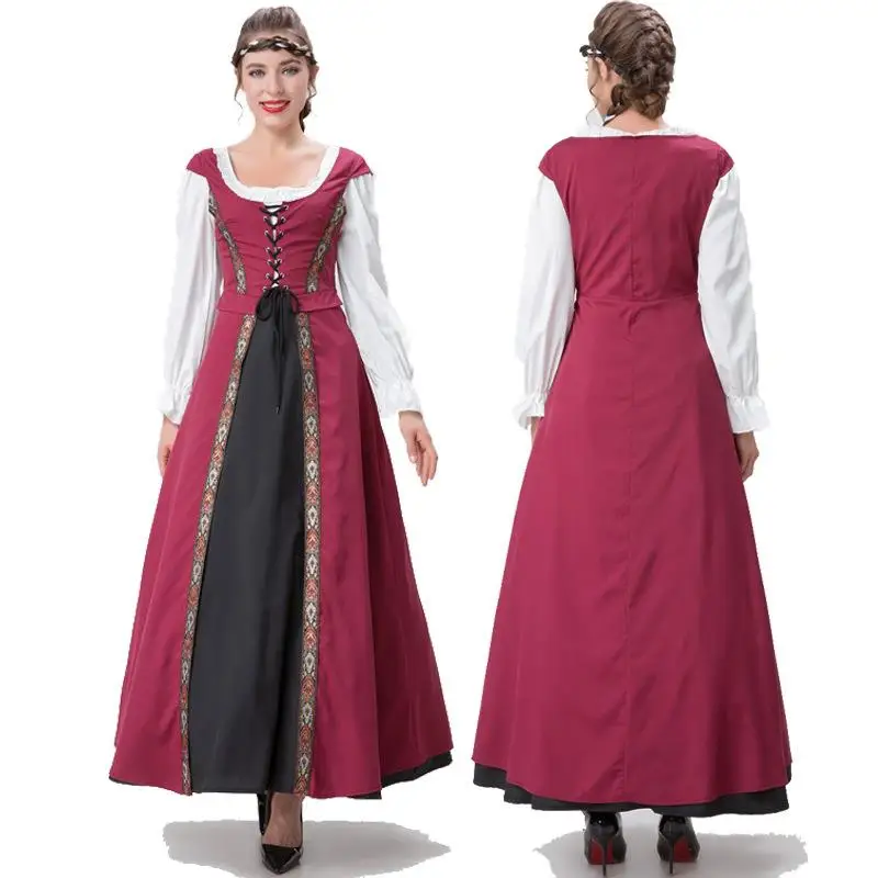 

Halloween Adult Women's Performance Dress European Countryside Style Fairy Tale Storyline One-Piece Costume Stage Performance