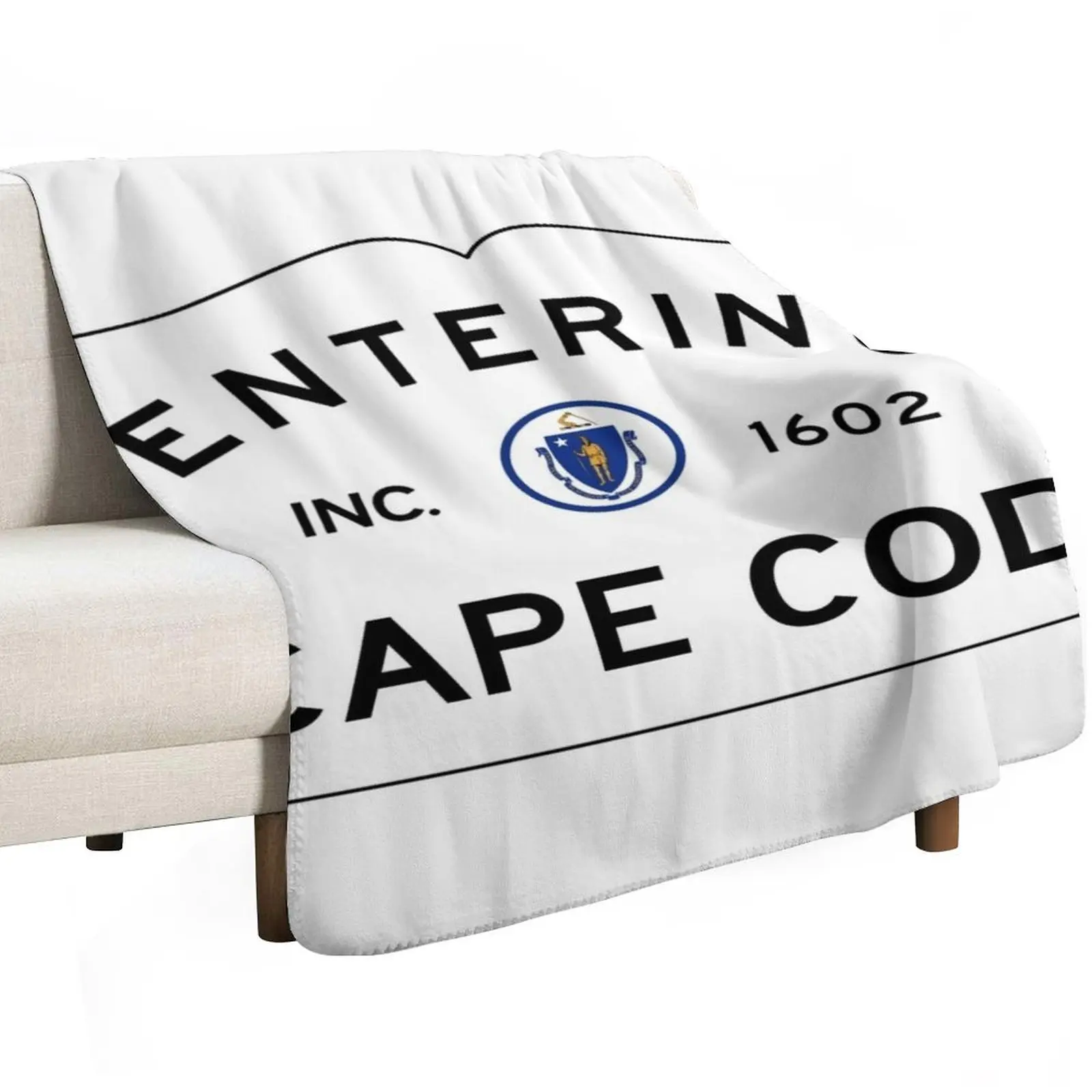 Entering Cape Cod Road Sign - Cape Cod, Massachusetts Throw Blanket Warm Large Blankets Sofas Of Decoration Plaid Nap Blankets
