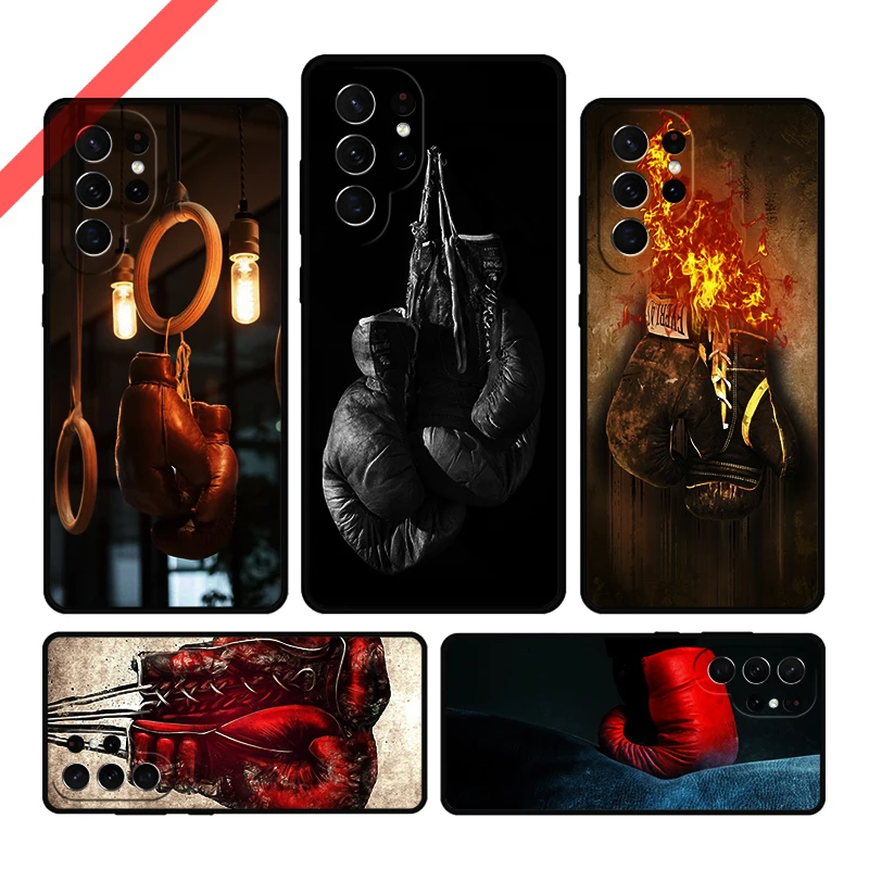 A Boxer wearing Boxing Gloves Phone Case For Samsung S20 FE S21 S10 S23 Plus S24 S22 Ultra Coque Note20 Note10 S9 S8 Cover Capa