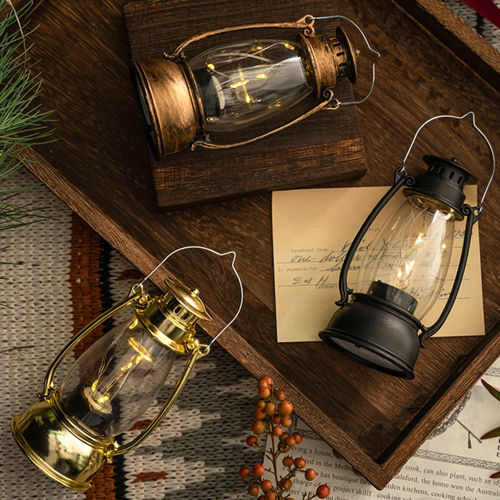 

Retro Lamp Decor Tealight C les Flickering Black Plastic LED Electronic C Christmas Party