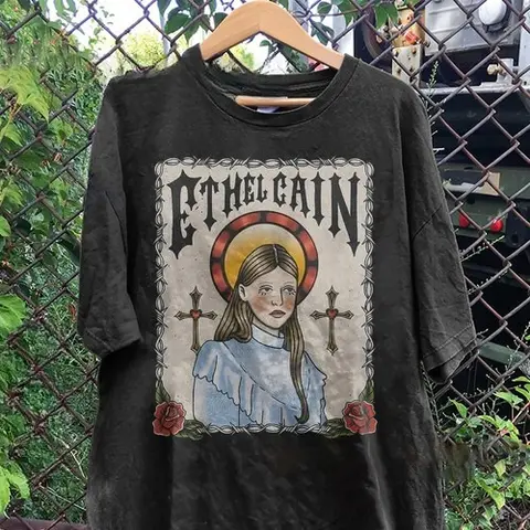 Ethel Kane Baumwoll-T-Shirt, hochwertiges Four Seasons Bottom Shirt. Das gleiche Straßen-T-Shirt für Männer und Frauen...