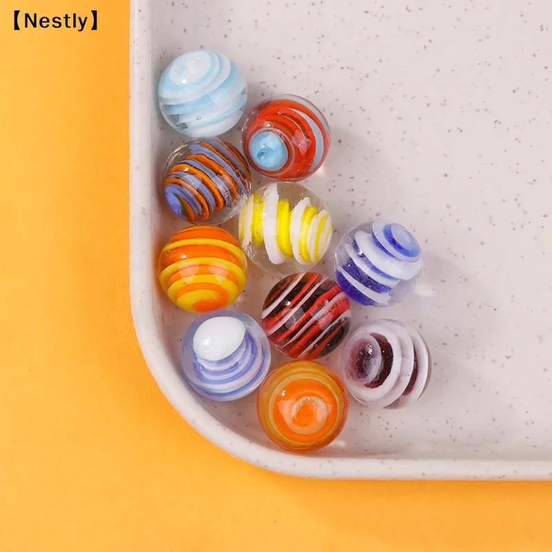 10PCS 16MM Marbles Crystal Ball Glass Ball Stained Glass Photography Accessories Vase Fish Tank Room Decor Christmas Balls〔Nest〕