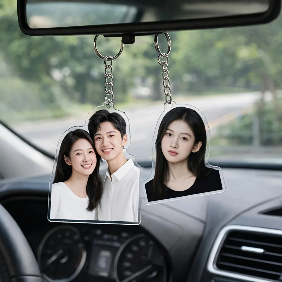 Custom Cutout Acrylic Keychain，Personalized Photo Keyring，Human Pet Portrait Bag Charm Pendant Birthday Anniversary Souvenir Gif