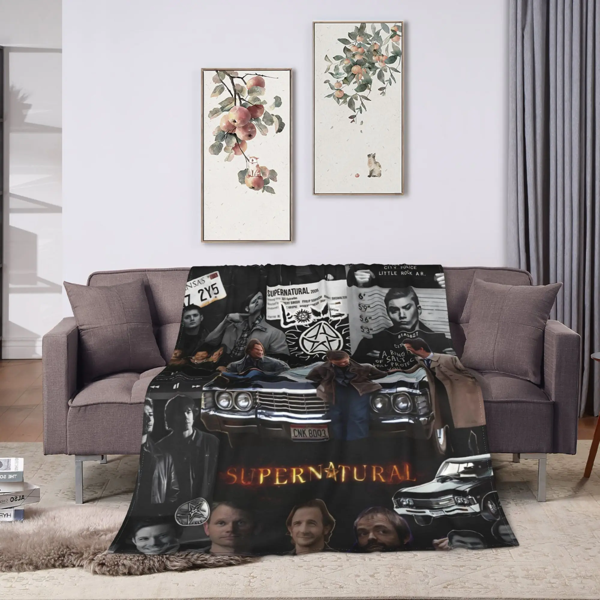 Supernatural TV Flannel Blanket  Super Soft Throw Blanket for Living Room Decorative Graphic Bedspread Sofa Bed Cover