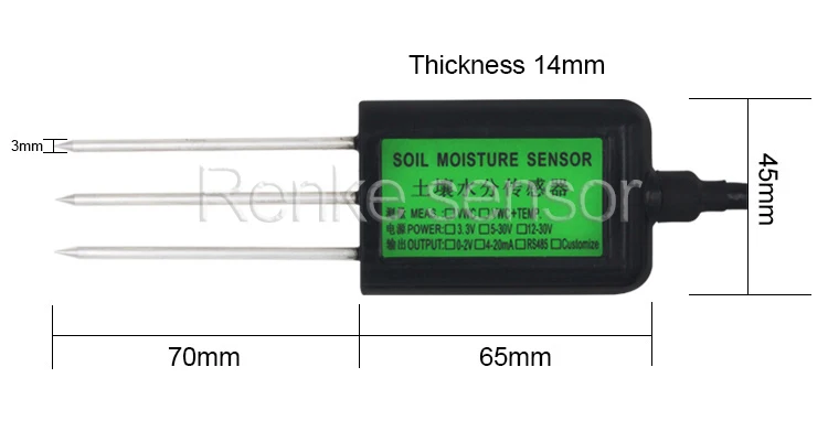Misuratore intelligente del sensore di umidità del suolo per l'agricoltura Sensore IoT del suolo analogico Lora RS485