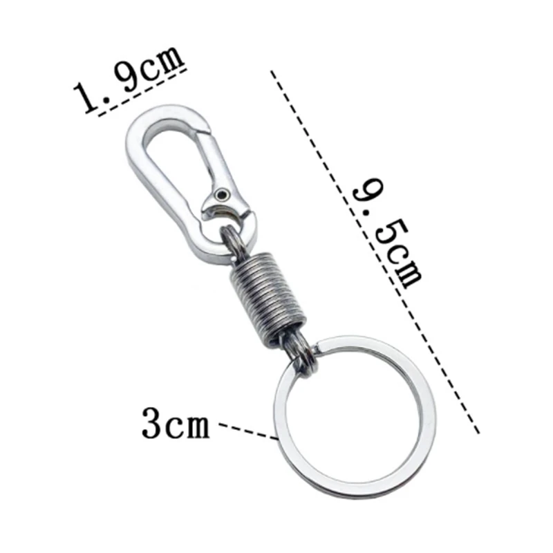 Metal Carabiner Keychain Anti-scratch Zinc Alloy for Car Key Finder Outdoor Hiking Camping Tool