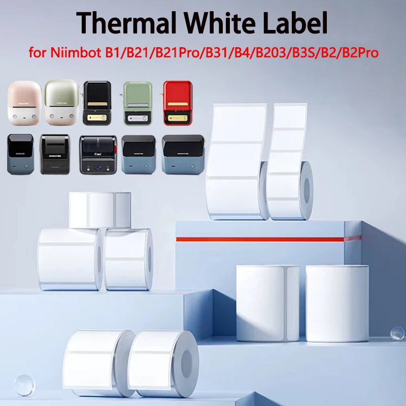 

Термоэтикетки Niimbot B1/B21/B2Pro/B3S/B203/B31/B4 White Label для одежды, ценников, продуктов, водонепроницаемые самоклеящиеся этикетки со штрихкодом