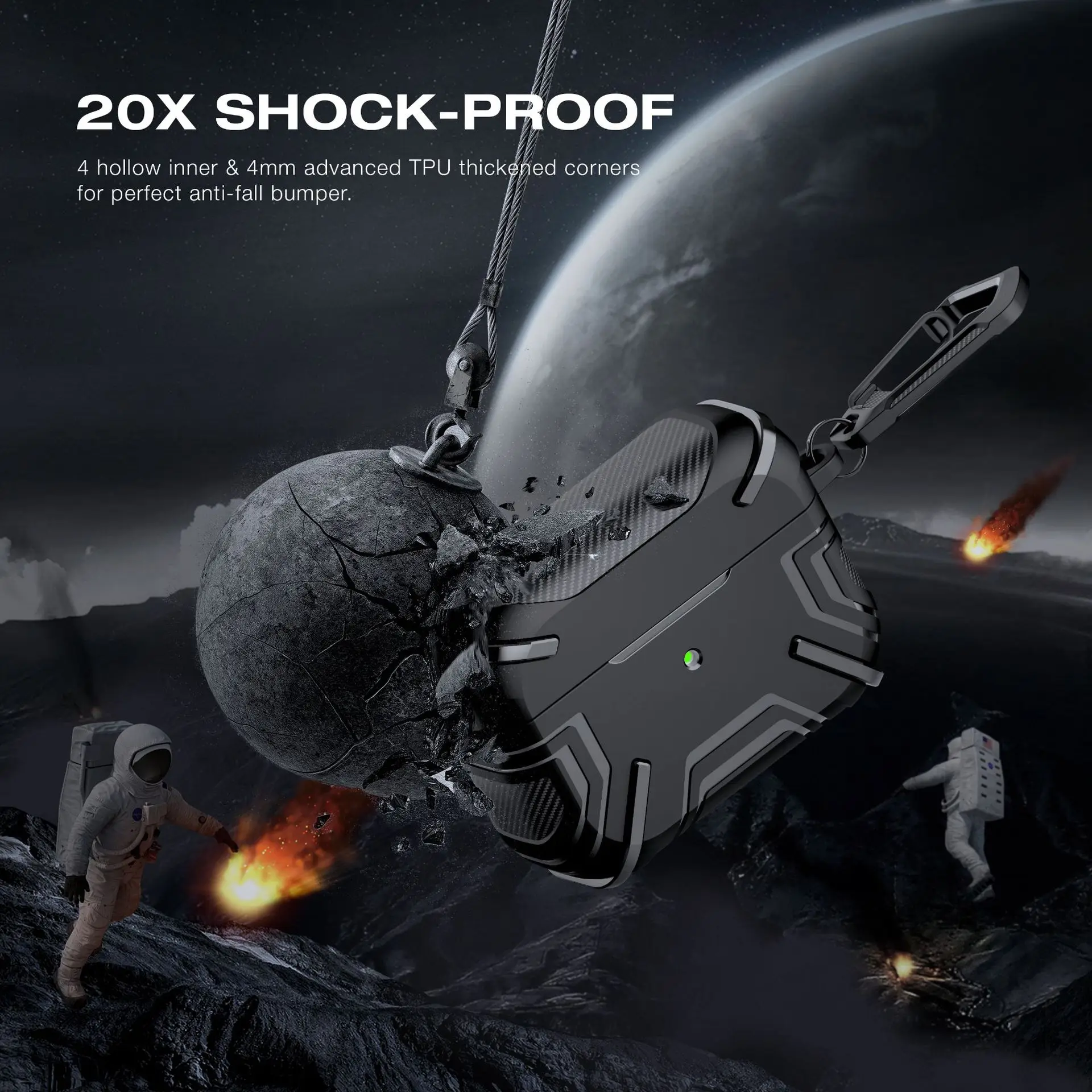 Funda protectora para AirPods 3 Pro, carcasa dura de cuerpo completo con llavero para airpod Pro 2 2022