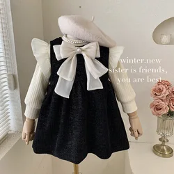 Girls' Classic Style Winter New Fashionable Fleece-Lined Autumn Baby Birthday Princess Dress