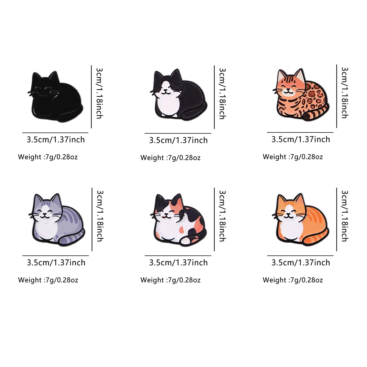 Nette Bunte Katze Cartoon Stil Emaille Pin Abzeichen Broschen Schmuck Abzeichen Pin Rucksack Pullover Für Frau Geschenk Großhandel
