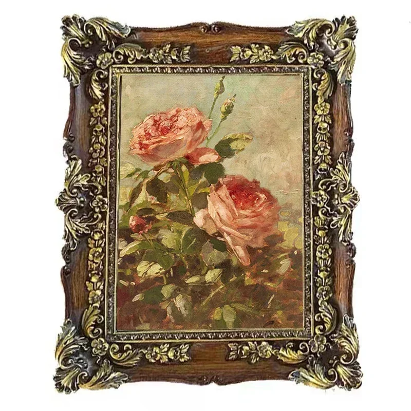 Vintage European Wall Decor: Carved Relief Photo Frame, Artistic Picture Holder for Retro Home | Carved Picture Frame