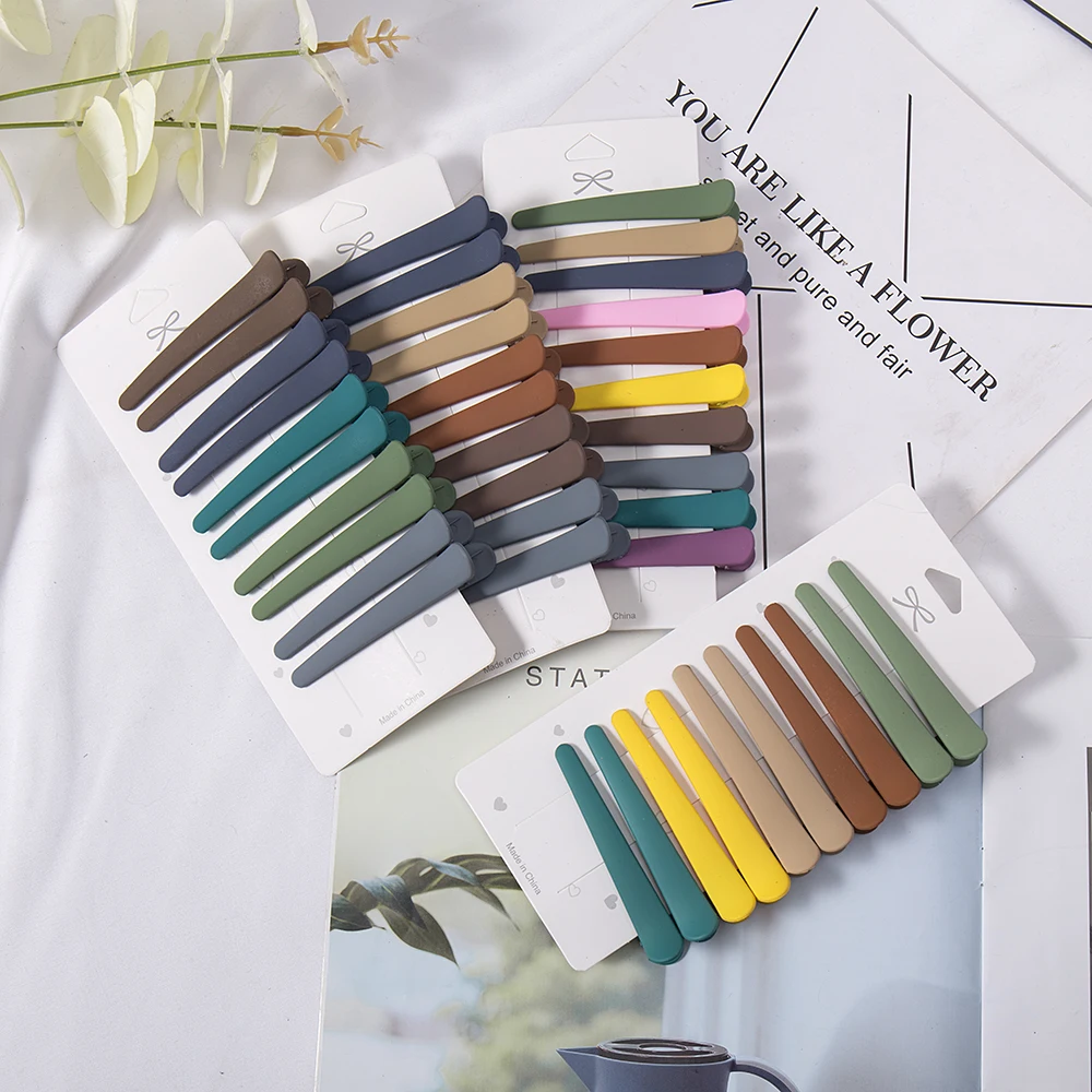 10 teile/satz Neue Frauen Mädchen Bunte Kunststoff Lange Haarnadeln Gesicht Waschen Pony Einfache Haar Clips Barrettes Mode Haar Zubehör – Detail 1