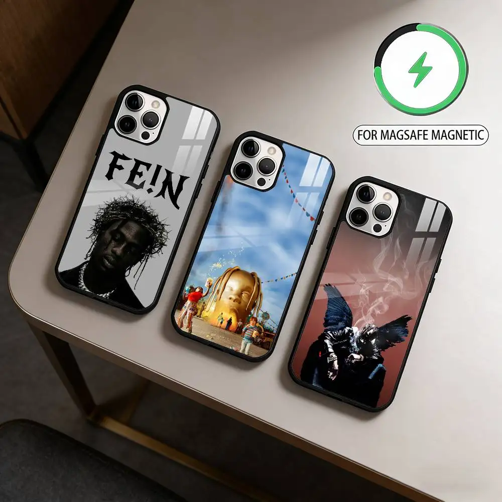 

T-Travis-IS S-Scott-TT Magnetic For Magsafe Wireless Charging Phone Case For iPhone17,16,15,14,13,12,11 Plus,Pro Max