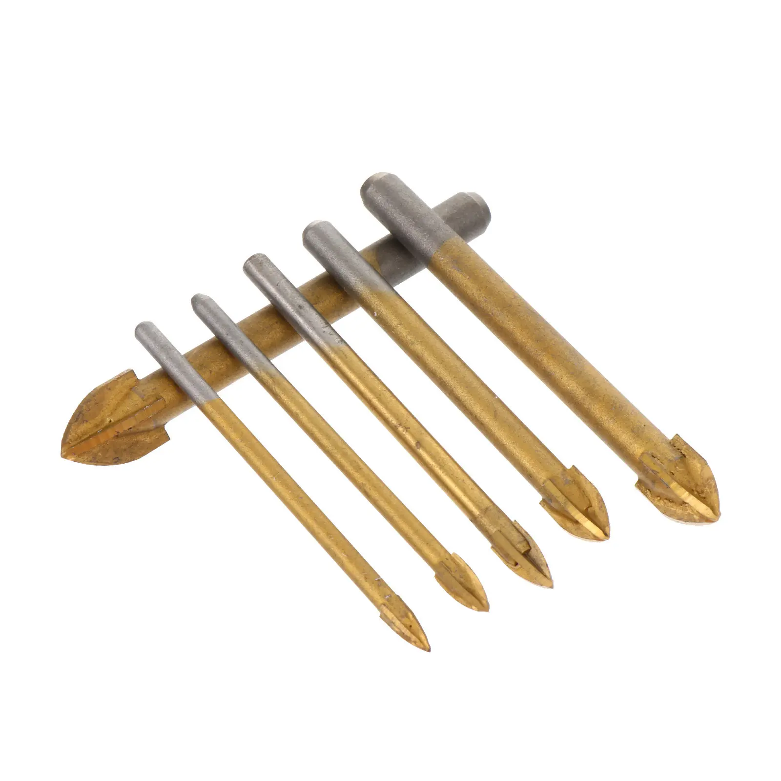 1Set Titanium Coated Cross Head Tile Drill Bit Set 4 Cutting Edges for Ceramic Glass Marble Mirror Brick Wall Drilling with