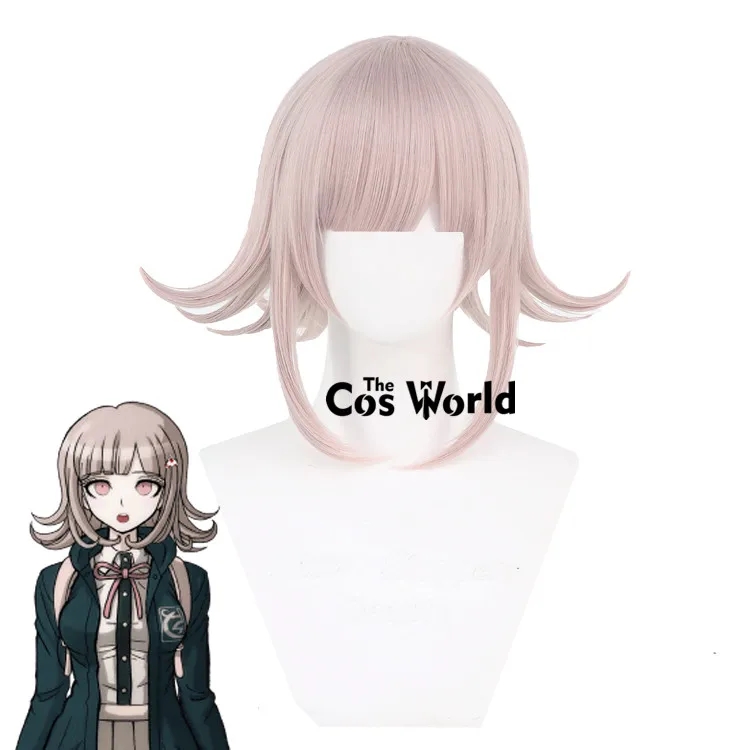 

Danganronpa Nanami Chiaki 30 см короткие вьющиеся аниме косплей парики волокно термостойкие синтетические волосы + шапочка для парика