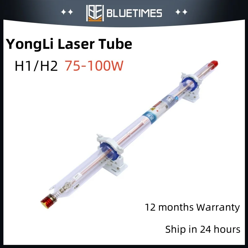 

Bluetimes YongLi CO2 75-100W Laser Tube Metal Head Length 1112/1242mm Glass Laser Lamp for CO2 Laser Engraving Cutting Machine