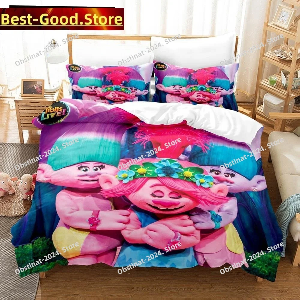 

3D Print Cartoons Bed Sheet Set Trolls Bedding Set Single Twin Full Queen King Size Bed Set Adult Kid Bedroom Duvet cover Sets