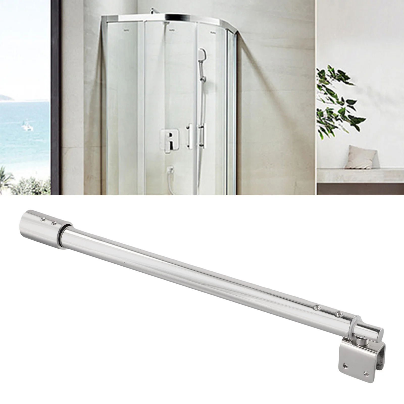 Shower Screen Support Bar Stainless Steel Telescopic Support Bar For 8-12mm Glass Wet Room Screen Walk In Shower Enclosure