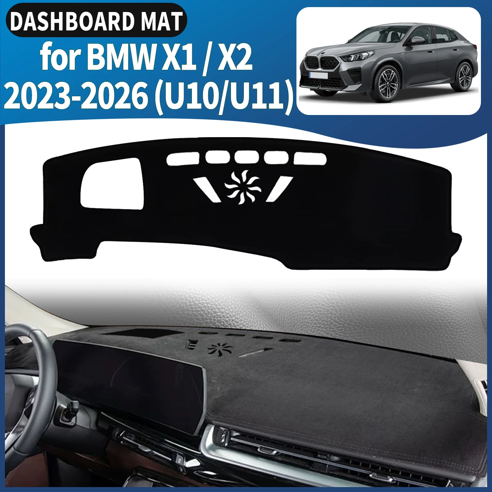 

for BMW X1 X2 2023-2026 ix1 ix2 U10 U11 Car Dashmat Dashboard Cover Pad DashMat Sunshade Protective Carpet Accessories Leather