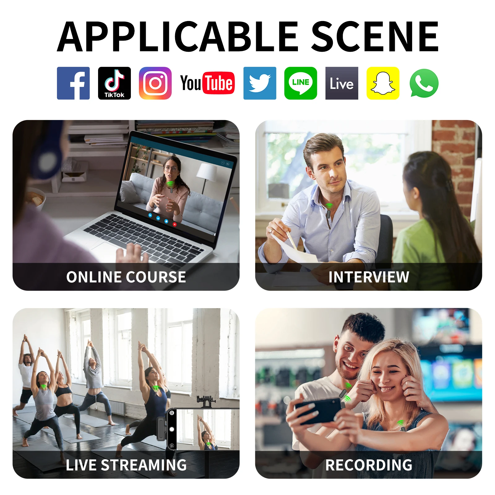 Diez artículos TLF Xtuga Mini 2,4 ghz 2 en 1 micrófono inalámbrico de solapa portátil Lavalier reducción de ruido transmisión en vivo