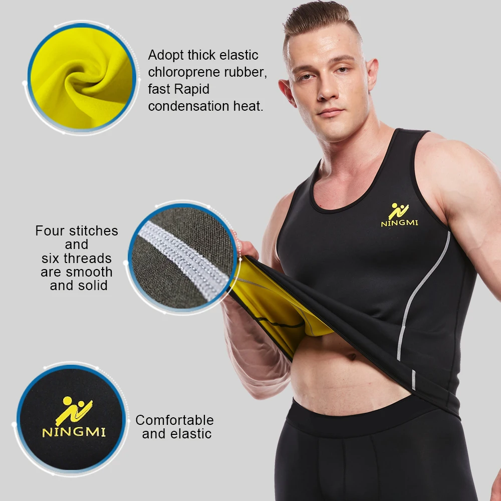 SEXYWG sauna vest for men weight loss top hot sweat sportwear fat burning slimming body shaper