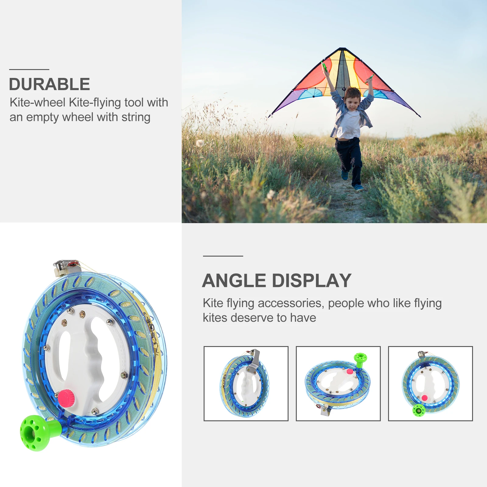 Enrouleur de bobine de verrouillage automatique, roue de ligne, fournitures de vol pour cerf-volant d'extérieur, accessoires de cerf-volant en plastique léger, outil de vol, 1 ensemble 1 ensemble