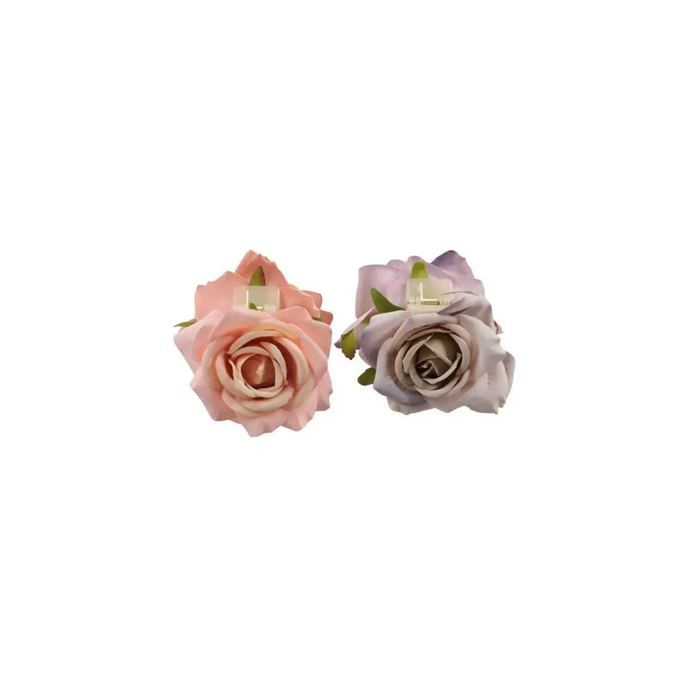 Cute Peony Flower Flower Hair Claw Ponytail Clip Cloth Rose Hair Clip Shark Clip Korean Style Headwear Large Shark Clip Daily