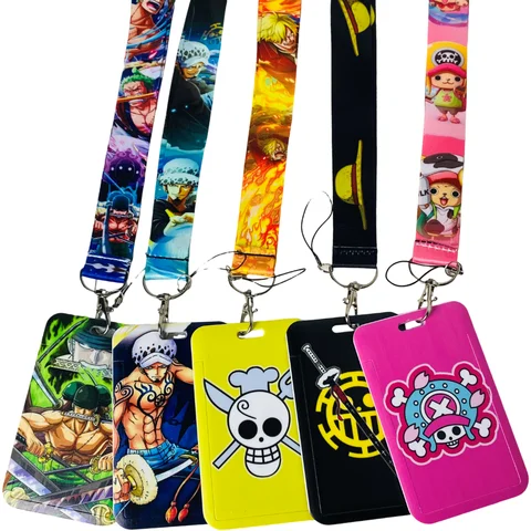 Anime Cartoon Credential Holder Keychains Neck Lanyard For Pass Card Anime Credit Card Holder Keychain Straps Wholesale