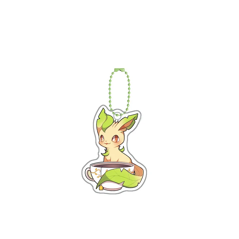 Kawaii Pokemon Eevee Vaporeon Flareon Espen Sylveen Jolteon Glaceon Umbrion Leafeon Anime Periphery Keychain Pendant