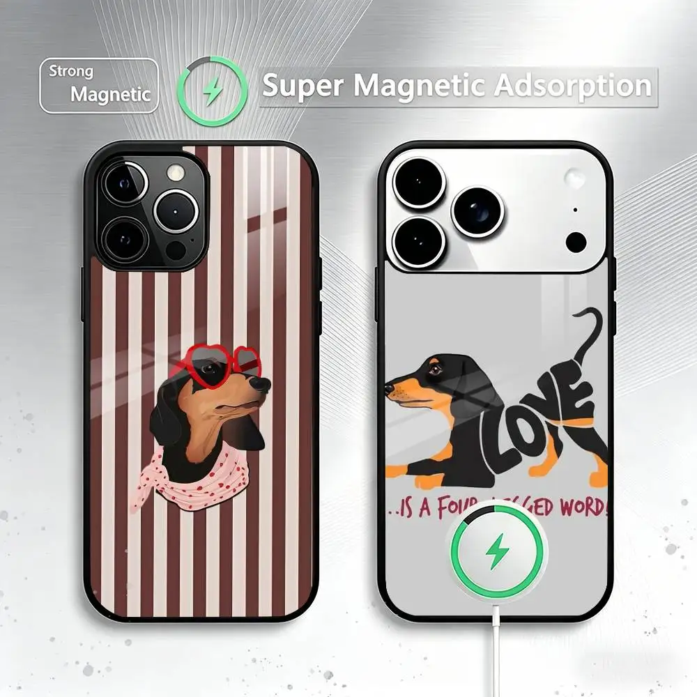 

Cute Dachshunds-s Phone Case For iPhone17,16,15,14,13,12,11 Plus,Pro Magnetic with Magsafe Wireless Charging