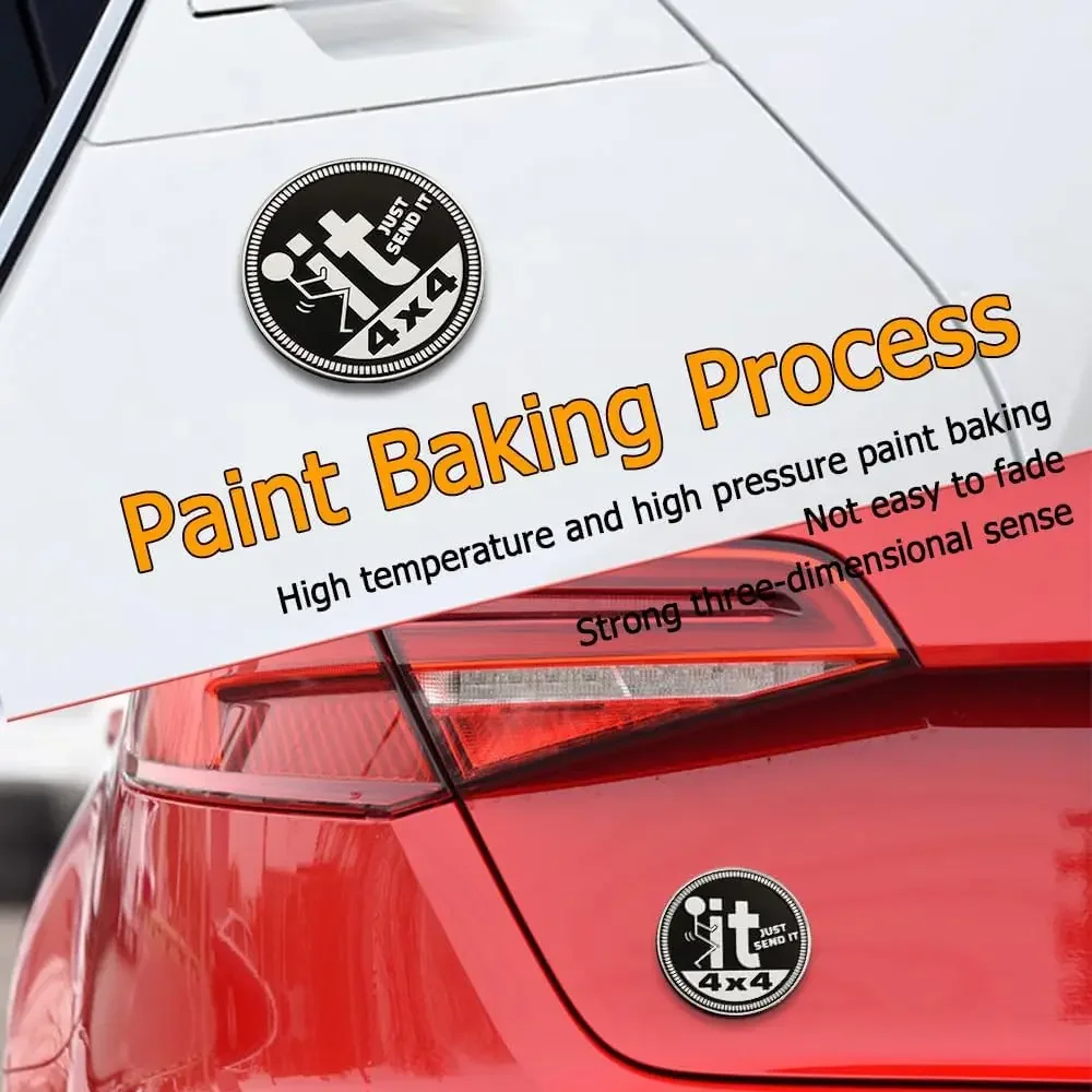 فقط شعار السيارة المقدر بالشارة، 4 × 4 ملصقات شارات السيارات ثلاثية الأبعاد شارات دائرية معدنية لسيارات جيب رانجلر والشاحنات وسيارات الدفع الرباعي